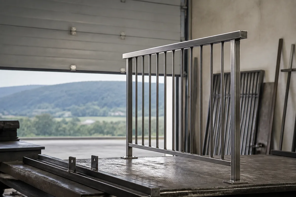 Garde-corps métallique à barreaudage vertical protégeant un balcon d&rsquo;immeuble
